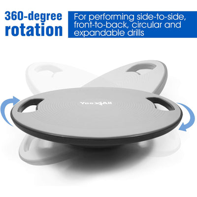 Yes4All Wobble Balance Board Plastic Stability Trainer with Handles, Silver