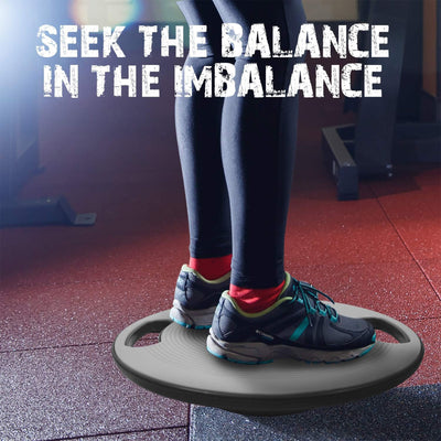 Yes4All Wobble Balance Board Plastic Stability Trainer with Handles, Silver