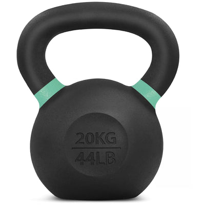 Yes4All Powder Coated Cast Iron Kettlebell, Non-Slip Handle, 44Lb, Pair, Black