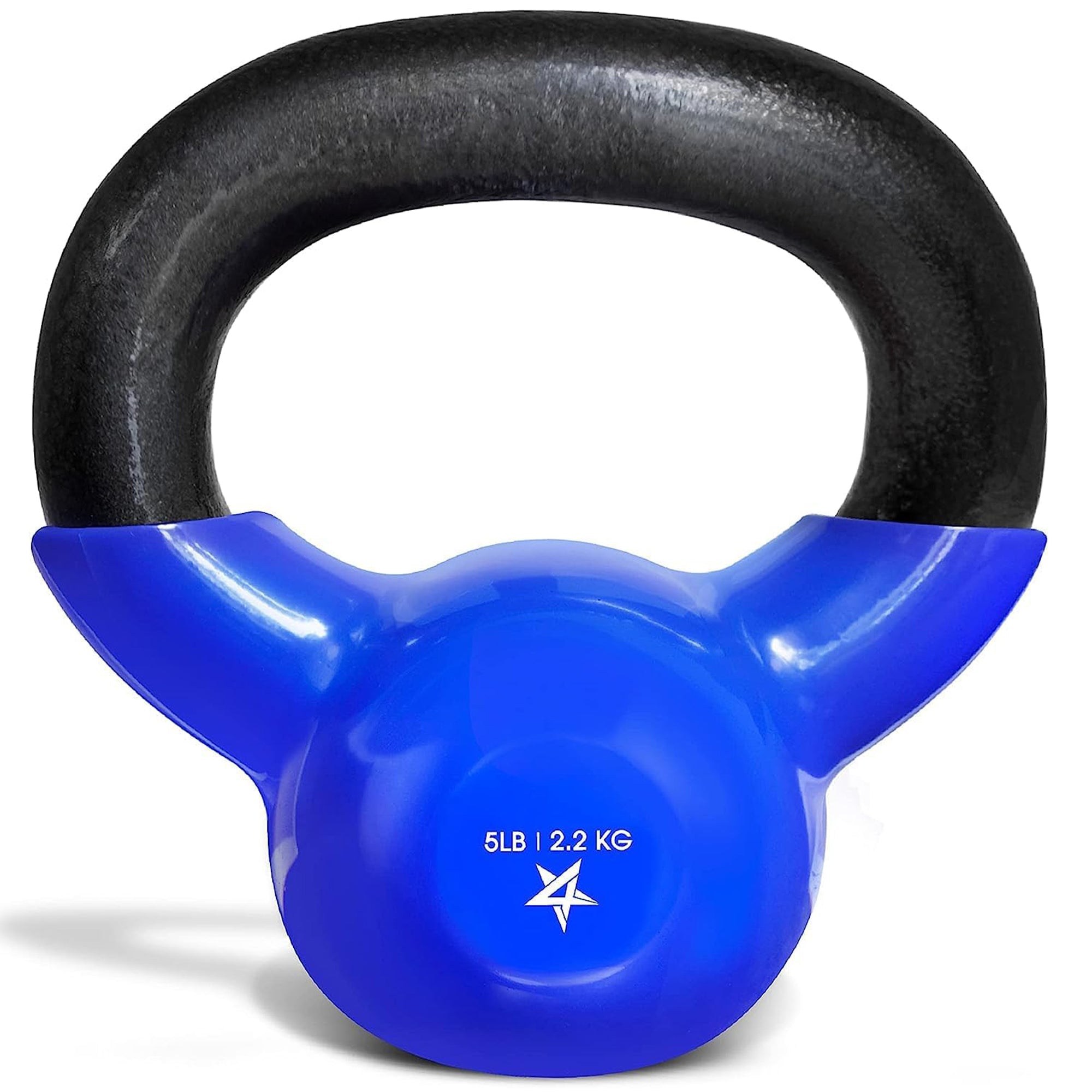 Yes4All 70 Pound PVC Kettlebell, Cast Iron Weight for Strength Training, Blue