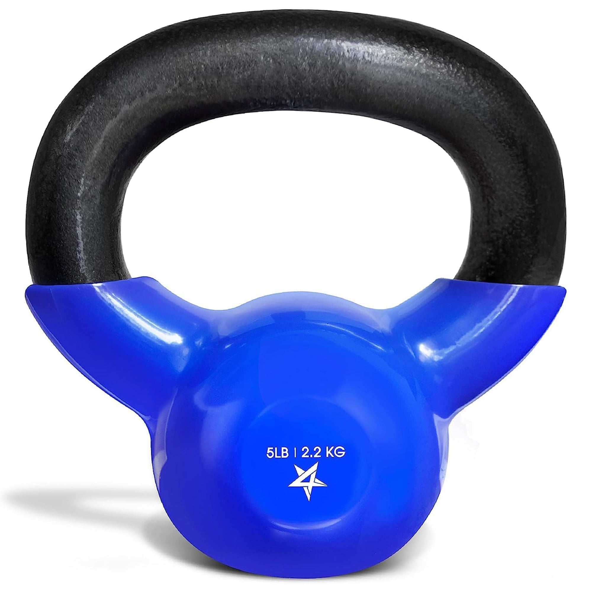 Yes4All 95 Pound PVC Kettlebell, Cast Iron Weight for Strength Training, Blue