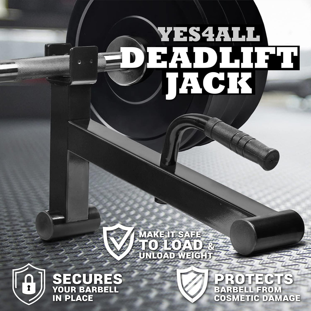 Yes4All Deadlift Weight Training Barbell Jack Stand, Holds 600lb Weight Plates