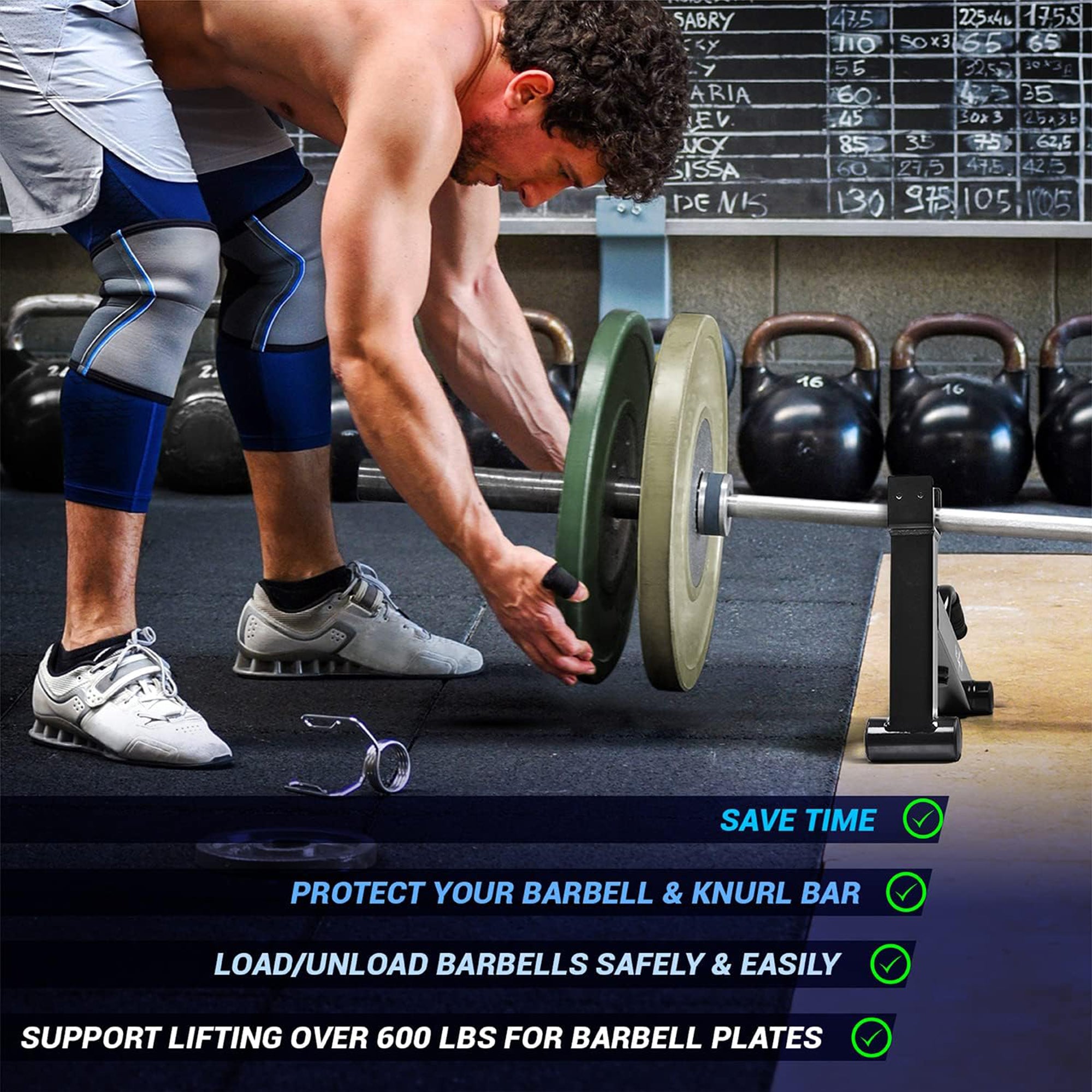 Yes4All Deadlift Weight Training Barbell Jack Stand, Holds 600lb Weight Plates