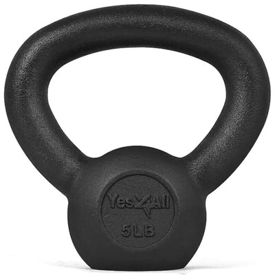 Yes4All Cast Iron Kettlebell for Home Gym Training, 45 Lbs, Black, Set of 2