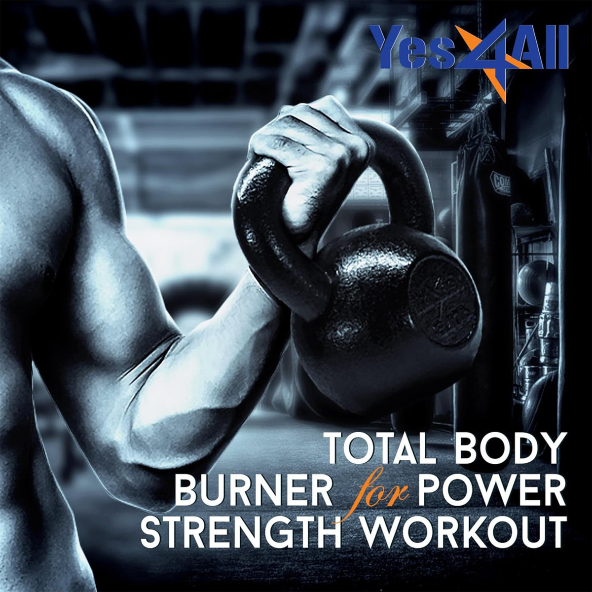 Yes4All 30 Pound Kettlebell Pair, Cast Iron Weight for Strength Training, Black