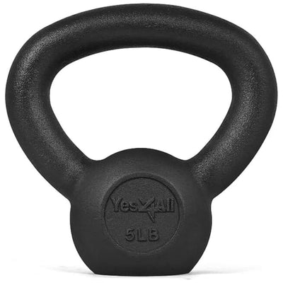 Yes4All 30 Pound Kettlebell Pair, Cast Iron Weight for Strength Training, Black