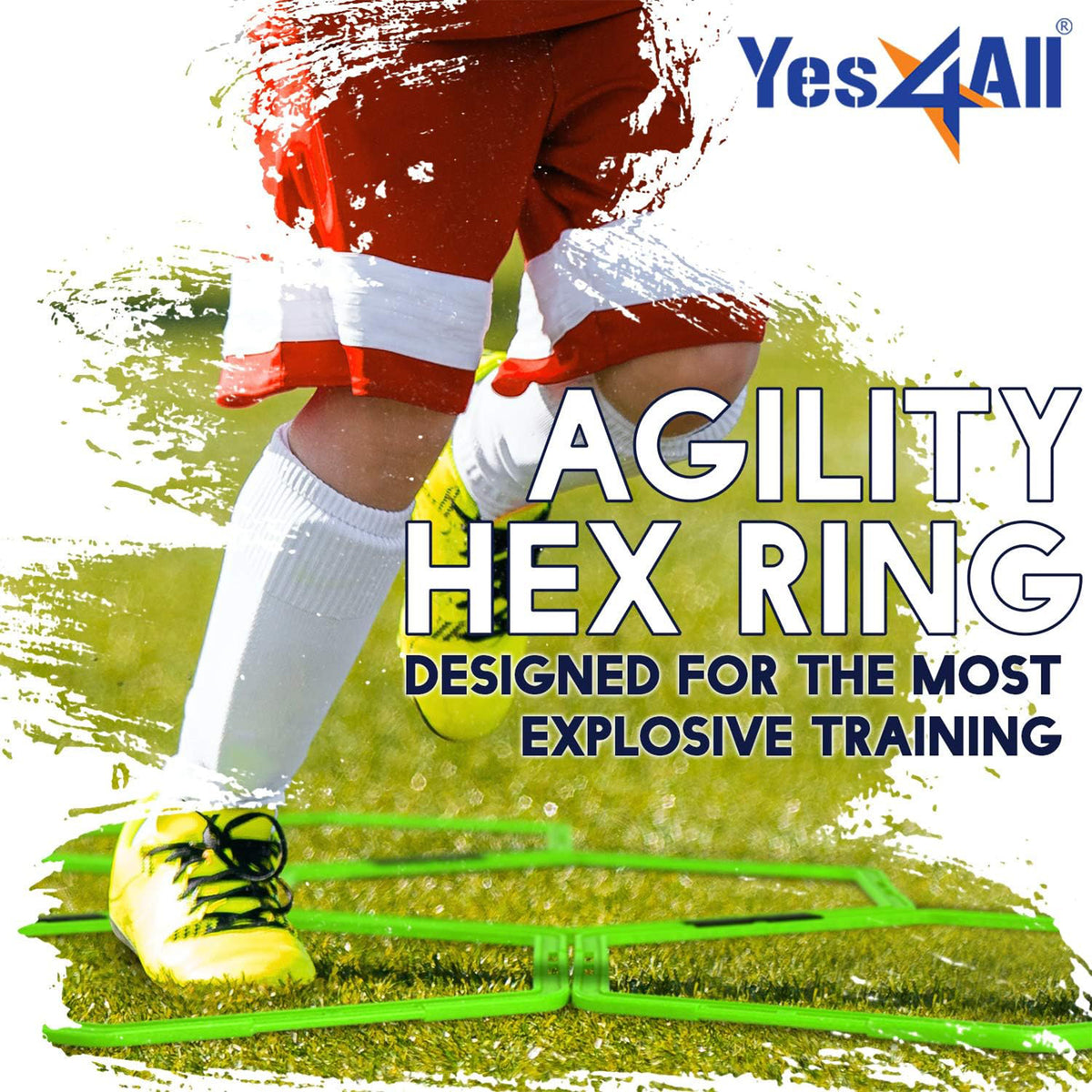 Yes4All 19" Hex Agility Rings with Carrying Bag for Footwork Training, 12 Pack