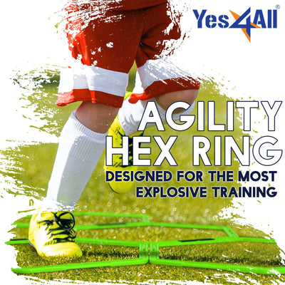 Yes4All 19" Hex Agility Rings with Carrying Bag for Footwork Training, 12 Pack
