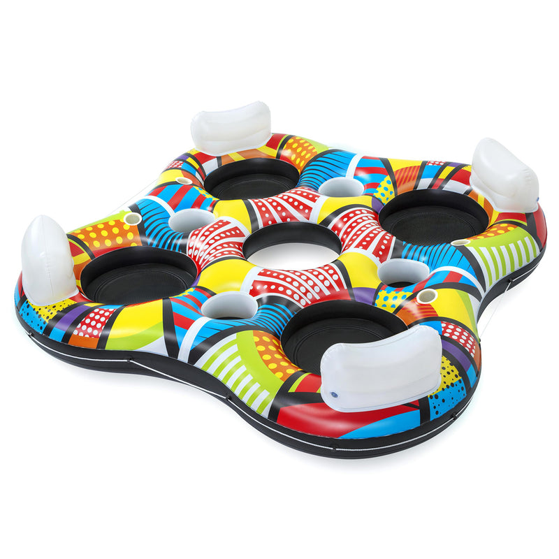 Bestway Hydro-Force Groovy Rapid River Quad Tubing Float with Built-In Coolers