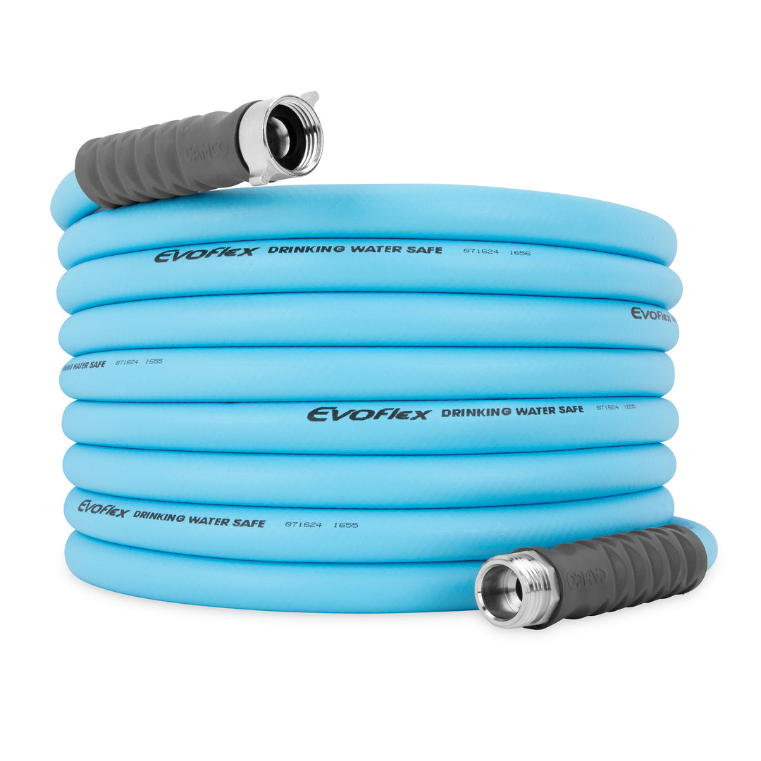Camco EVOFlex 25 Ft RV Drinking Water Hose with Extra Flexible Design, Blue - VMInnovations
