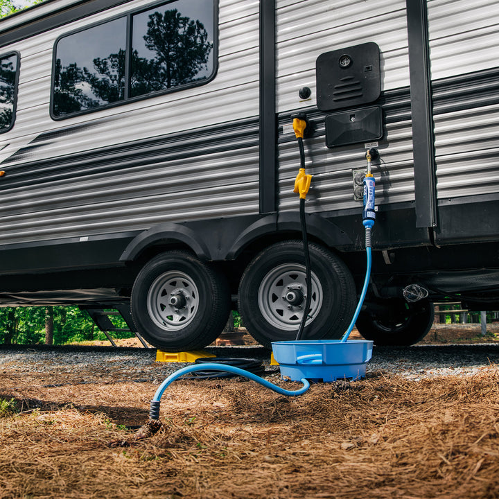 Camco EVOFlex 25 Ft RV Drinking Water Hose with Extra Flexible Design, Blue - VMInnovations