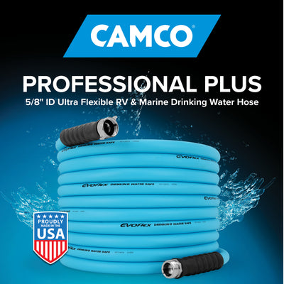 Camco EVOFlex 35 Ft RV Drinking Water Hose with Extra Flexible Design, Blue