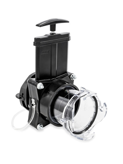 Camco 3" Gate Valve with 3.5" Clear Extension Cap for RV Waste Management, Black