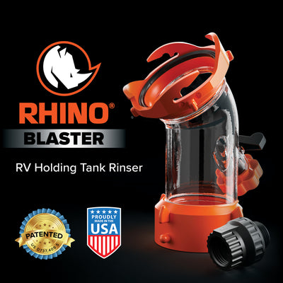 Camco Rhino Blaster RV Tank Rinser with Backflow Preventer, 45-Degree Elbow - VMInnovations