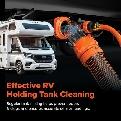 Camco Rhino Blaster RV Tank Rinser with Backflow Preventer, 45-Degree Elbow - VMInnovations