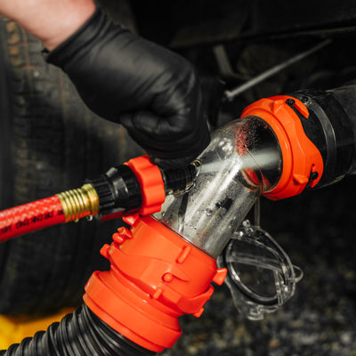 Camco Rhino Blaster RV Tank Rinser with Backflow Preventer, 45-Degree Elbow - VMInnovations