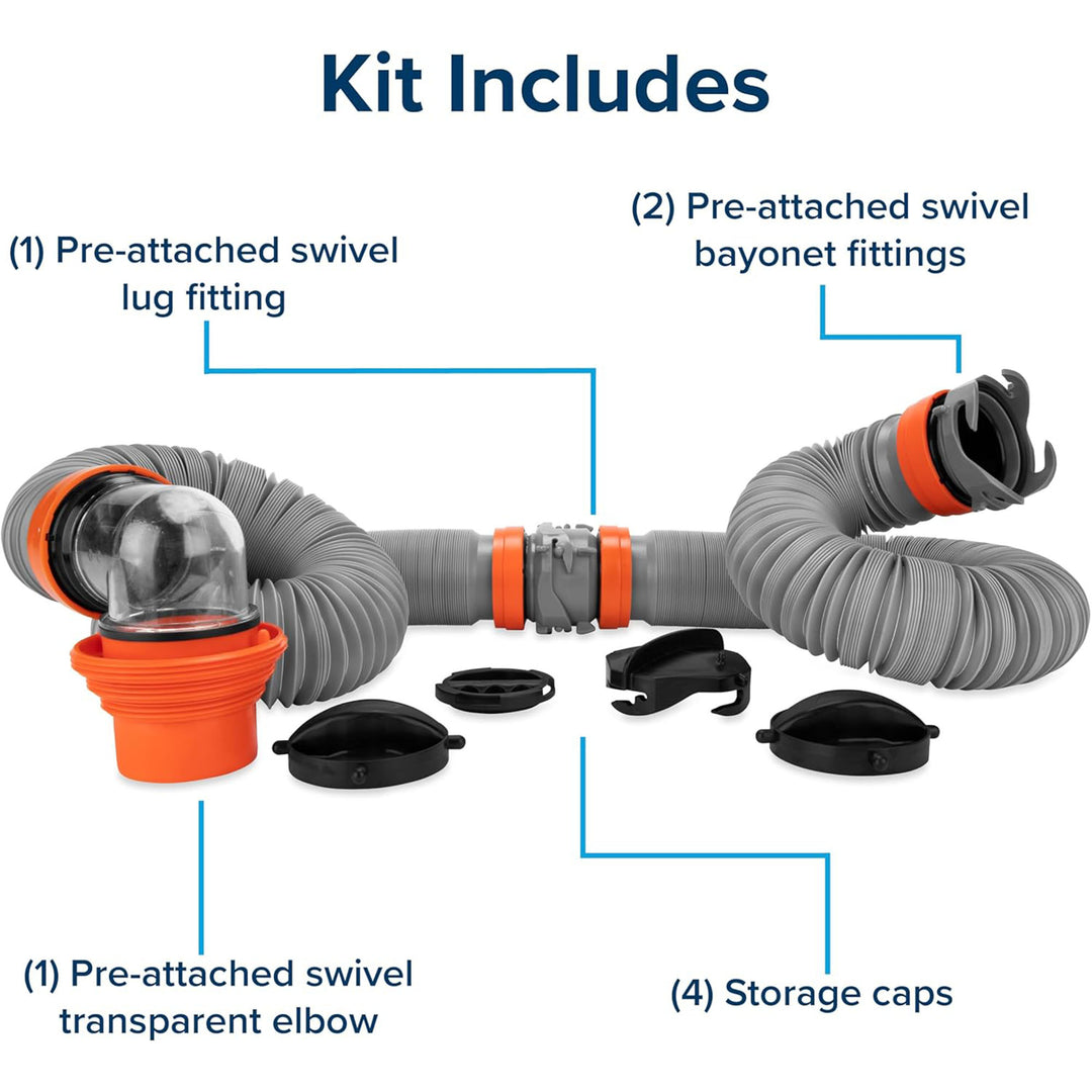 Rhino X 20' Sewer Hose Kit and 10' Heavy Duty Septic Hoses for RV and Campers - VMInnovations