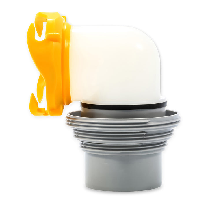 Camco Revolution RV Sewer Hose Elbow with 4-in-1 Adapter, 360-Degree Swivel - VMInnovations