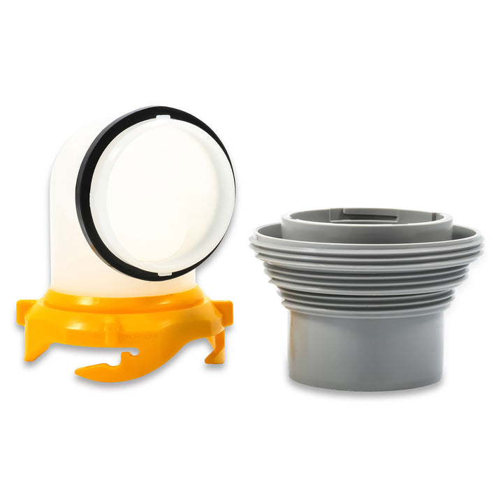 Camco Revolution RV Sewer Hose Elbow with 4-in-1 Adapter, 360-Degree Swivel - VMInnovations