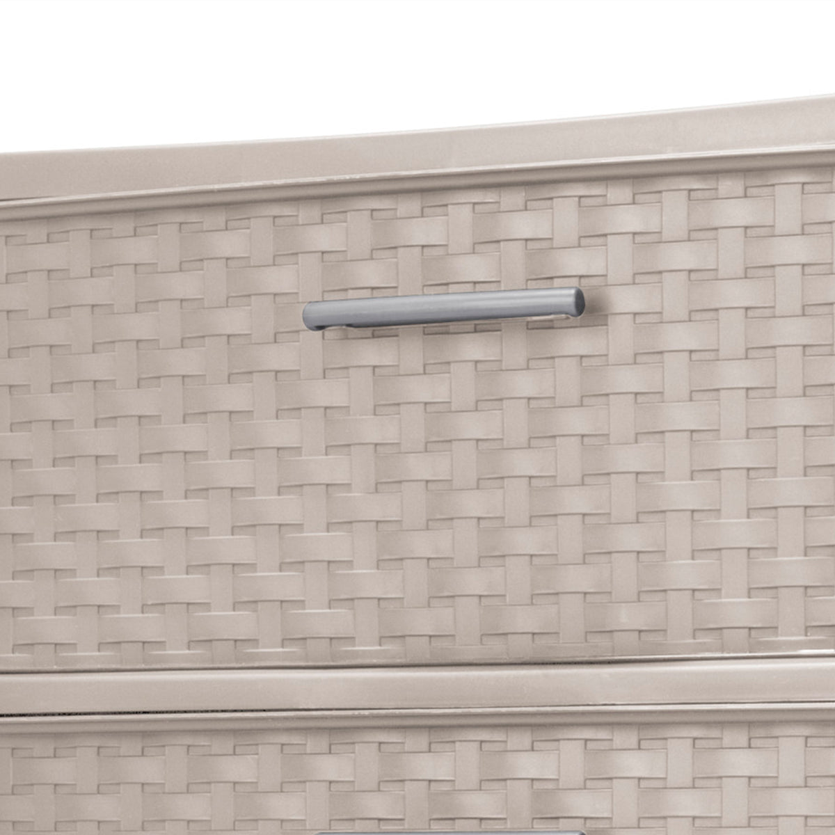 Sterilite 3 Drawer Wide Storage Tower, Weave Home Organizer, Grey Pumice, 2 Pack