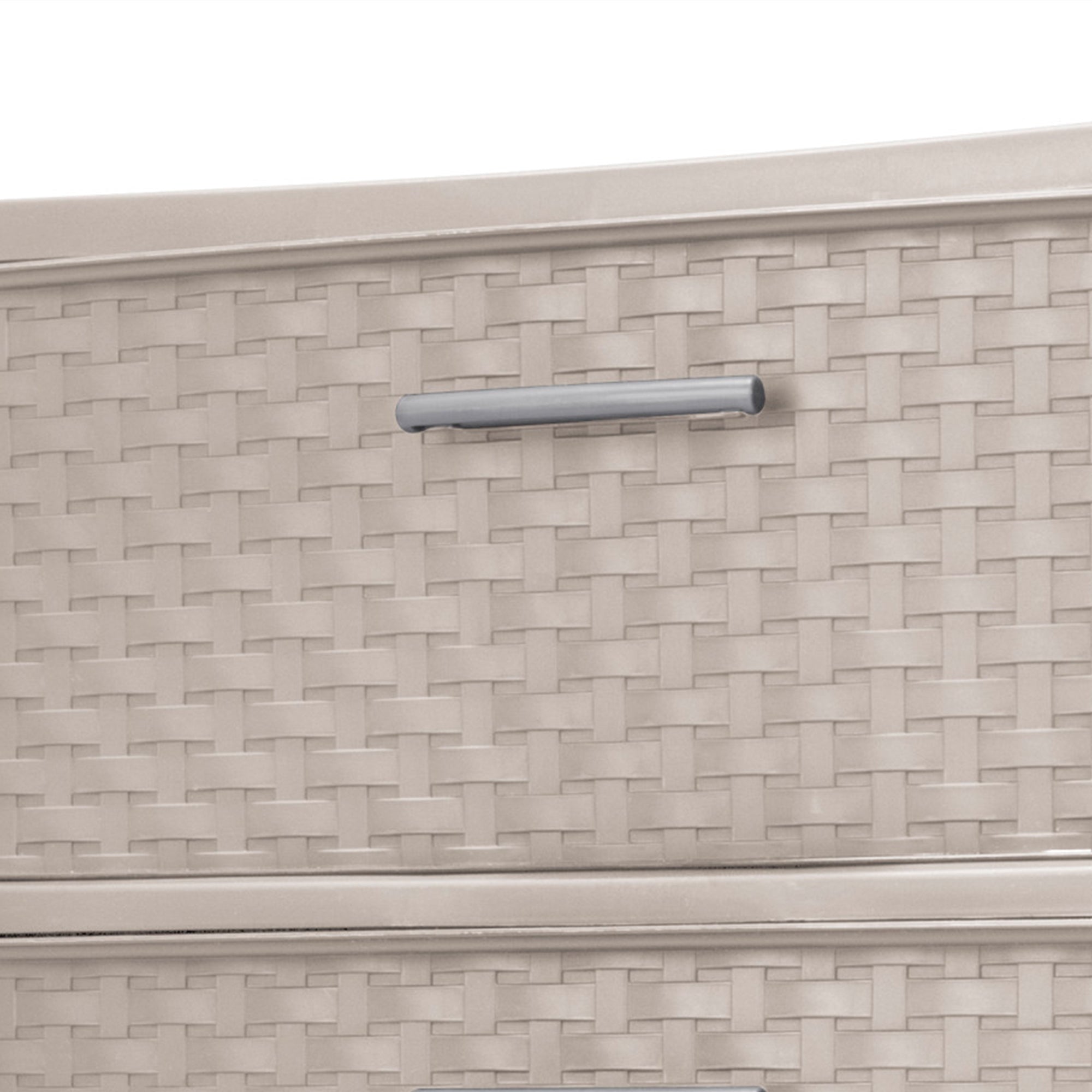 Sterilite 3 Drawer Wide Storage Tower, Weave Home Organizer, Grey Pumice, 2 Pack
