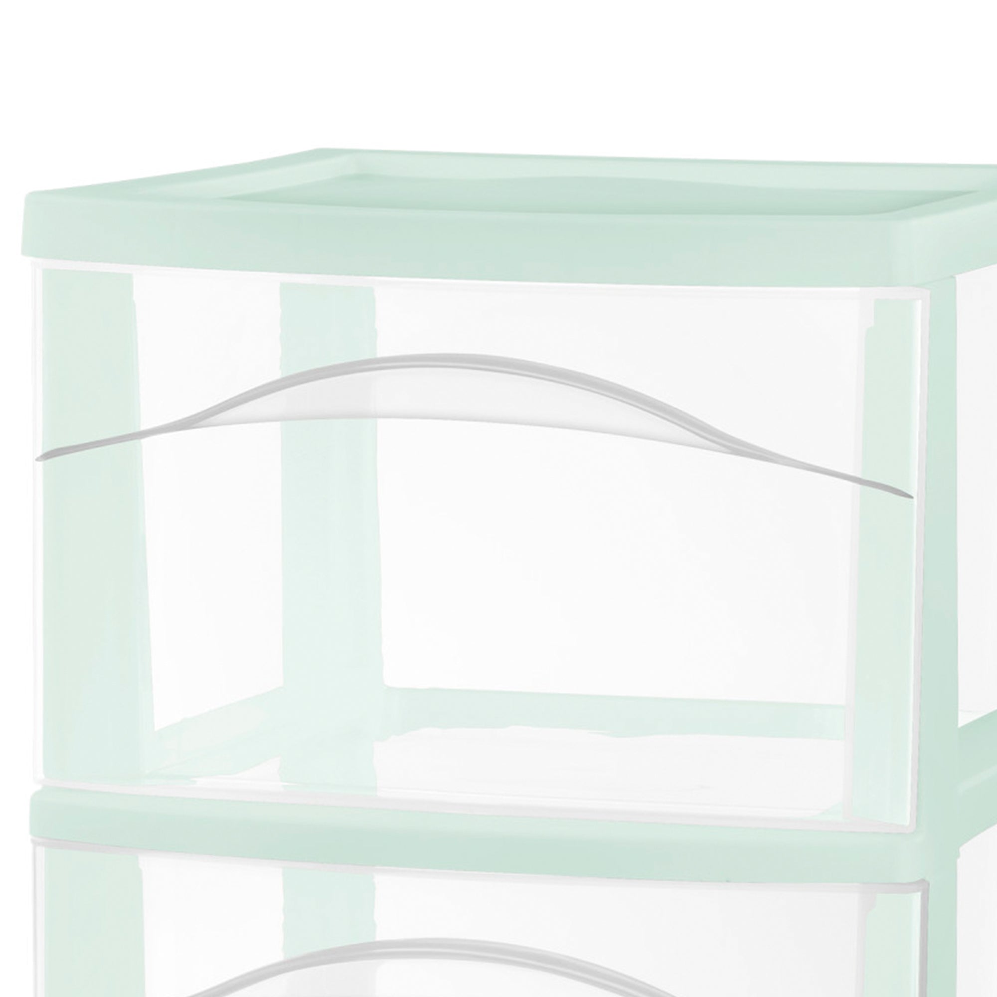 Sterilite 3 Drawer Storage Cart, Plastic Rolling Organization Cart, Mint, 6 Pack