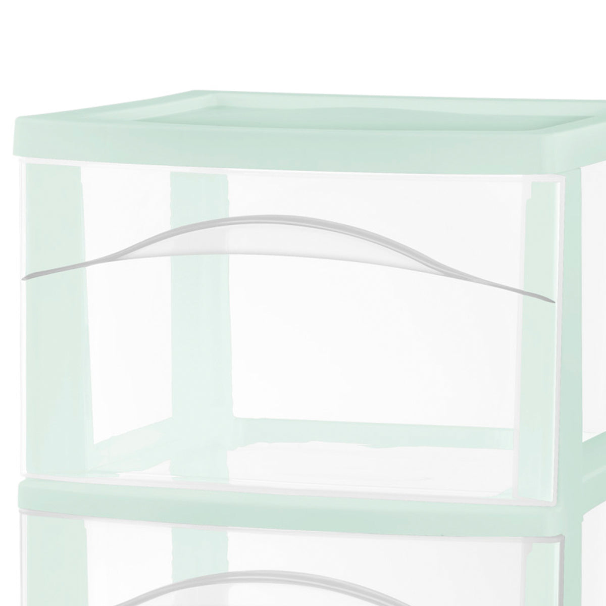 Sterilite 3 Drawer Storage Cart, Plastic Rolling Organization Cart, Mint, 8 Pack