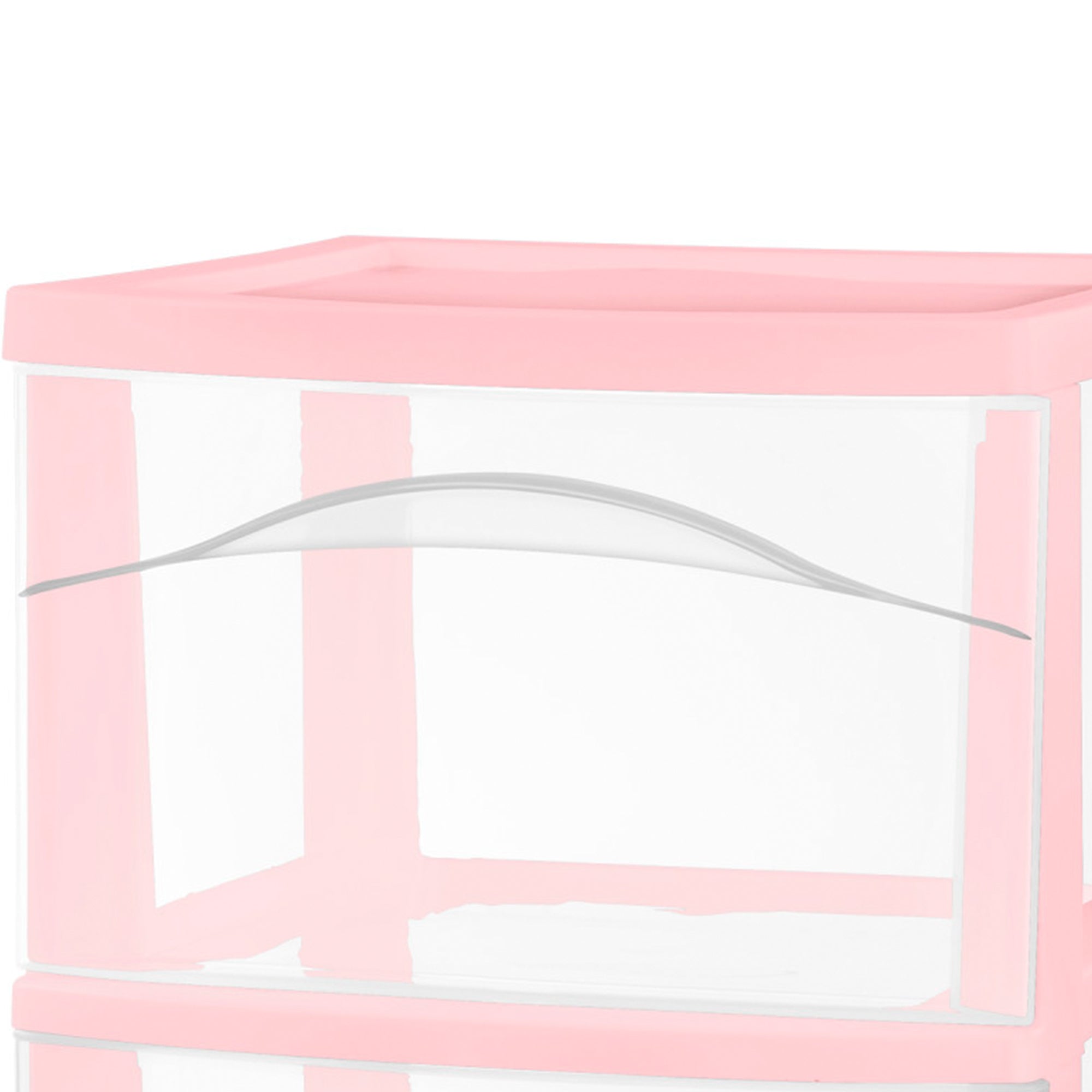 Sterilite 3 Drawer Storage Cart Plastic Rolling Organization, Pink Frost, 2 Pack