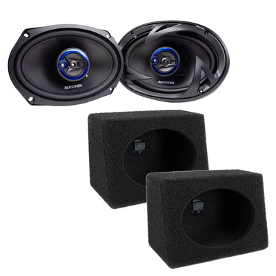 Autotek Street Machine 6x9 Coaxial Speakers & QPower Wedge Speaker Enclosures