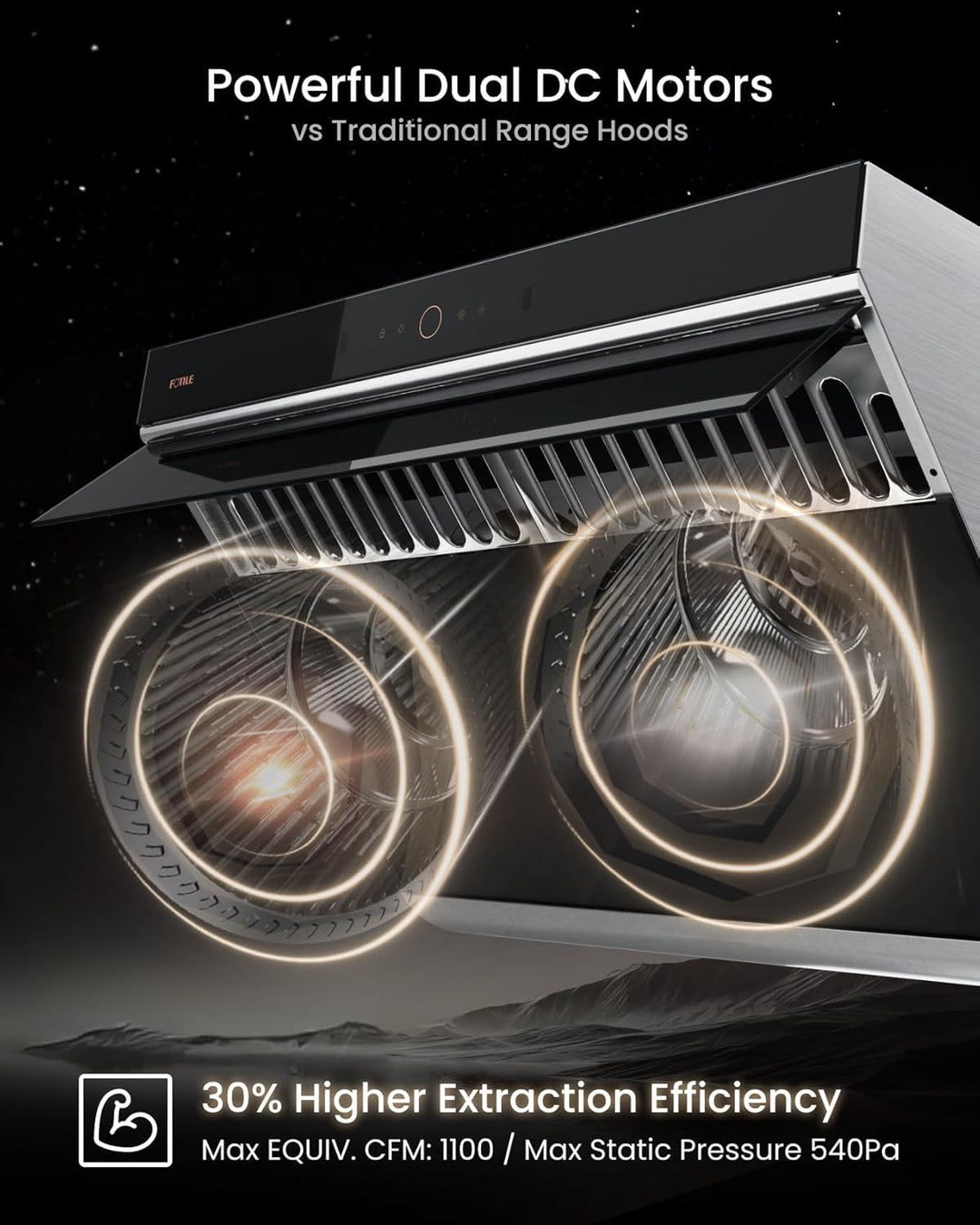 FOTILE 30" Kitchen Range Hood with 4 Speed Levels, Under Cabinet or Wall Mount - VMInnovations