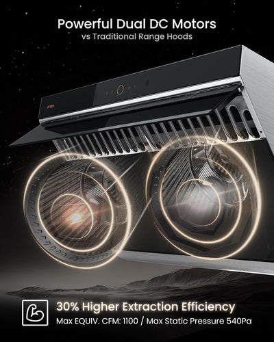 FOTILE 30" Kitchen Range Hood with 4 Speed Levels, Under Cabinet or Wall Mount - VMInnovations