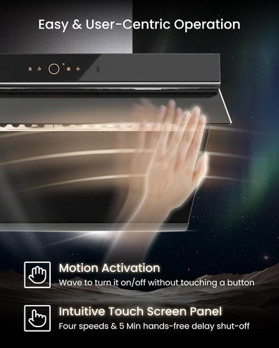 FOTILE 30" Kitchen Range Hood with 4 Speed Levels, Under Cabinet or Wall Mount - VMInnovations