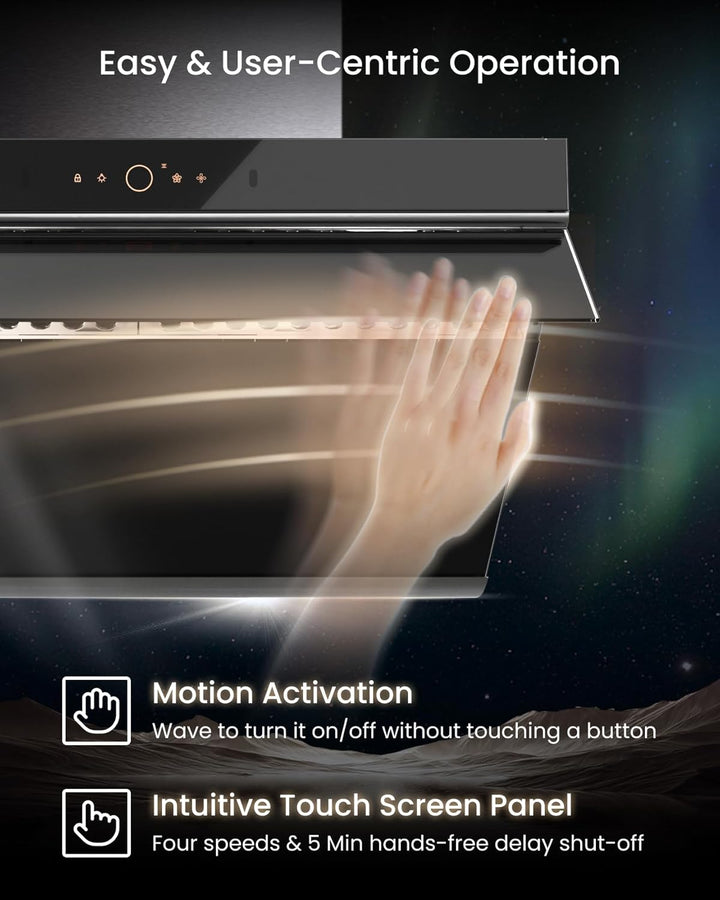 FOTILE 30" Kitchen Range Hood with 4 Speed Levels, Under Cabinet or Wall Mount - VMInnovations