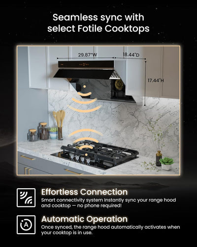 FOTILE 30" Kitchen Range Hood with 4 Speed Levels, Under Cabinet or Wall Mount - VMInnovations