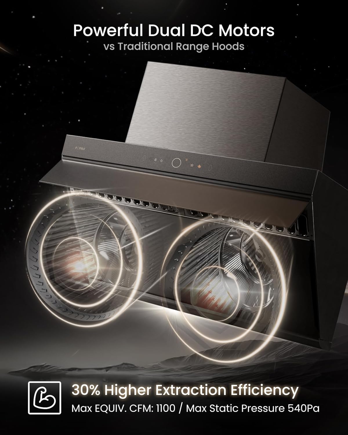 FOTILE 30" Kitchen Range Hood with 4 Speed Levels, Under Cabinet or Wall Mount (For Parts)