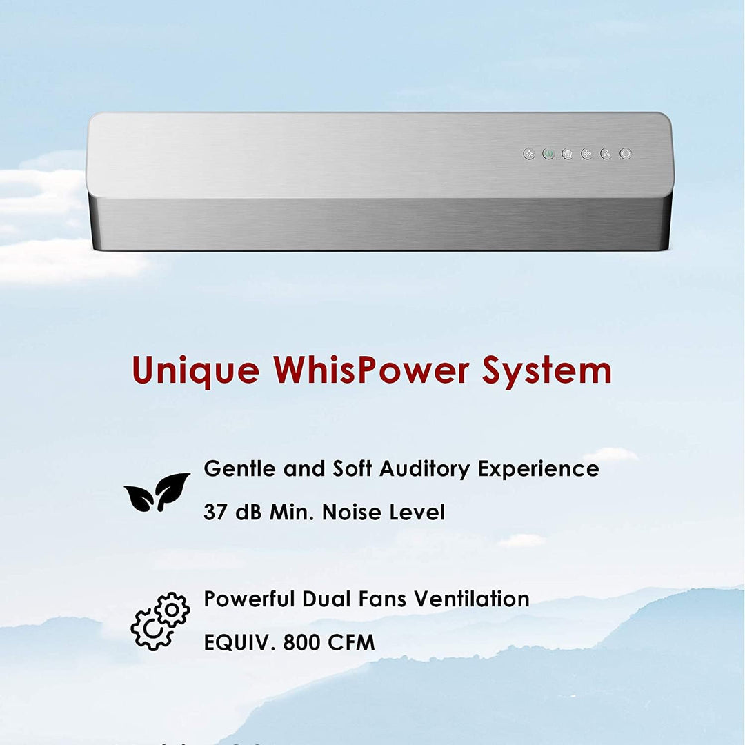 FOTILE 30" Under-Cabinet Range Hood with LED Lights and Dual AC Motors, 800 CFM - VMInnovations