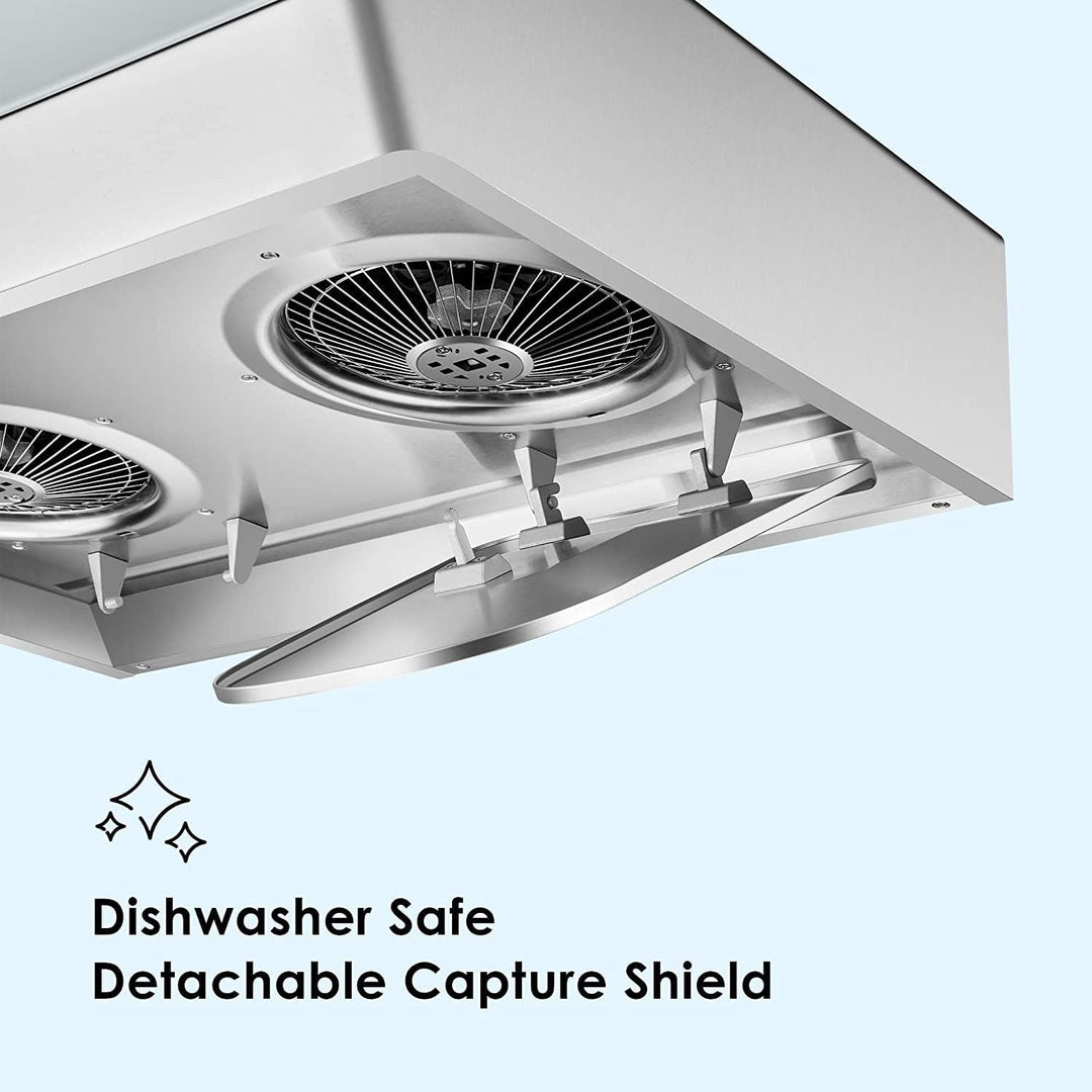 FOTILE 30" Under-Cabinet Range Hood with LED Lights and Dual AC Motors, 800 CFM - VMInnovations