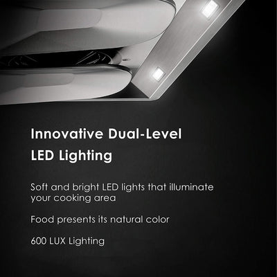 FOTILE 30" Under-Cabinet Range Hood with LED Lights and Dual AC Motors, 800 CFM - VMInnovations