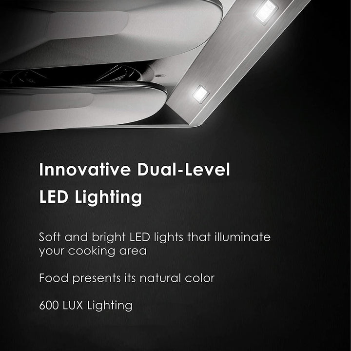 FOTILE 30" Under-Cabinet Range Hood with LED Lights and Dual AC Motors, 800 CFM - VMInnovations