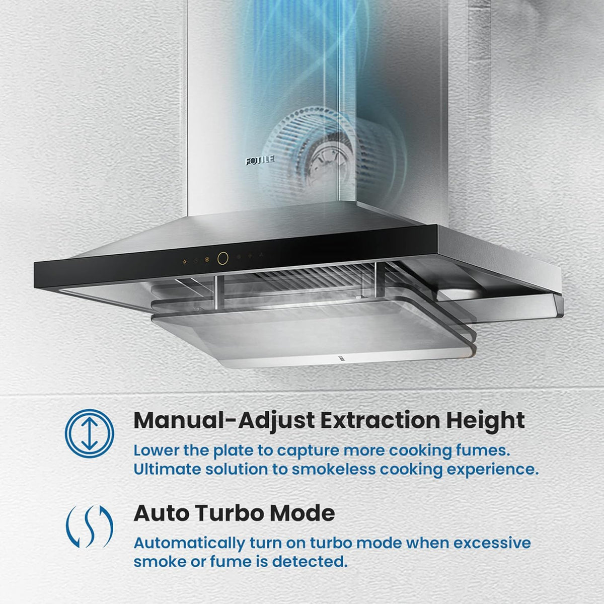 FOTILE 36" Wall-Mount Range Hood, 1000 CFM W Touchscreen, Stainless Steel (Used)
