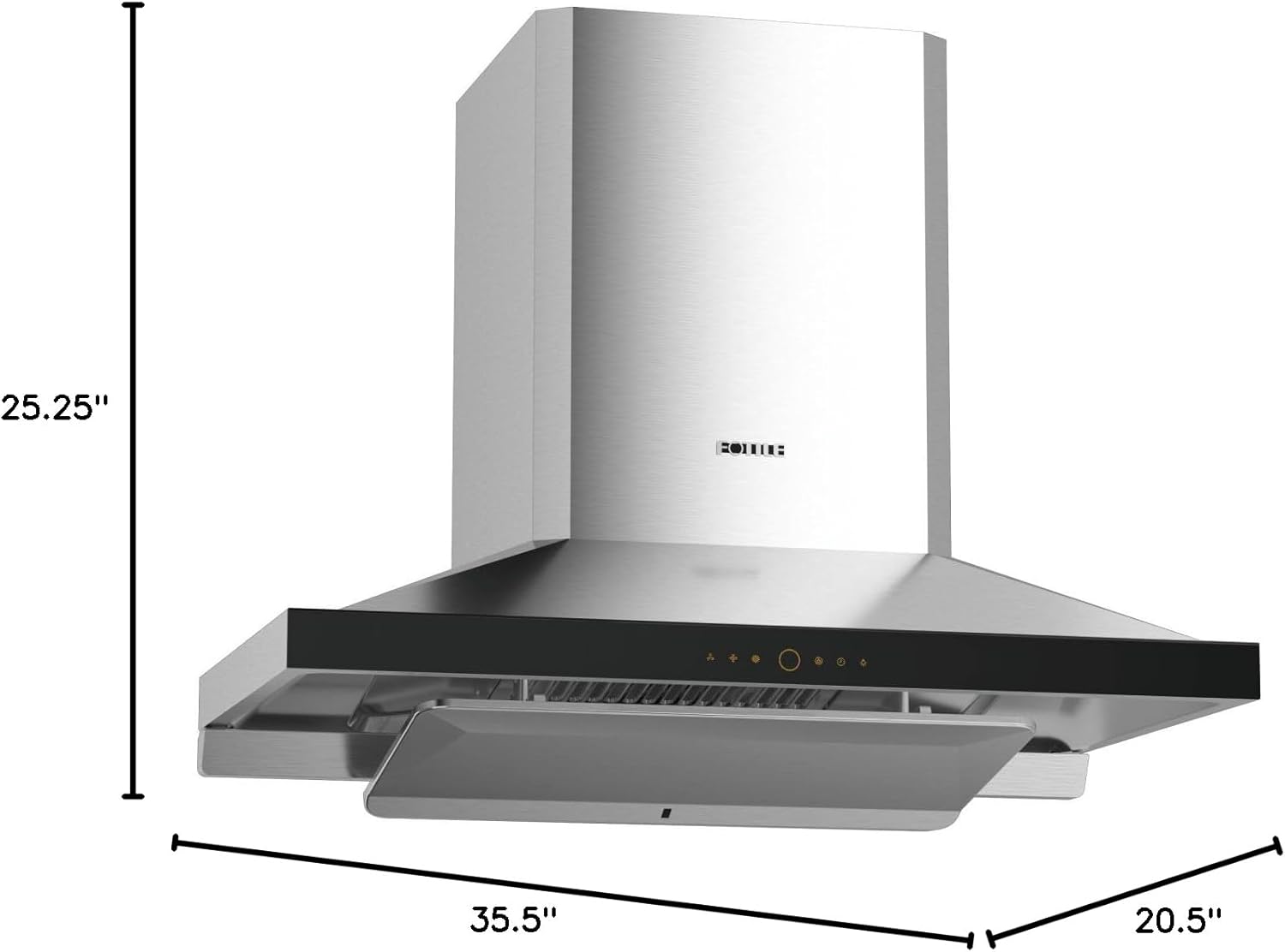 FOTILE 36" Wall-Mount Range Hood, 1000 CFM W Touchscreen, Stainless Steel (Used)