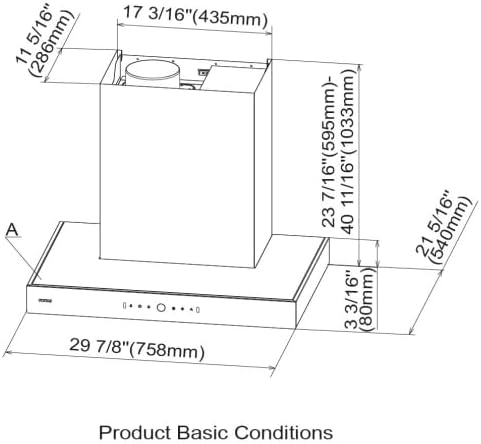 FOTILE 30" Wall-Mount Range Hood, 1200 CFM with Motion Control, Stainless Steel - VMInnovations