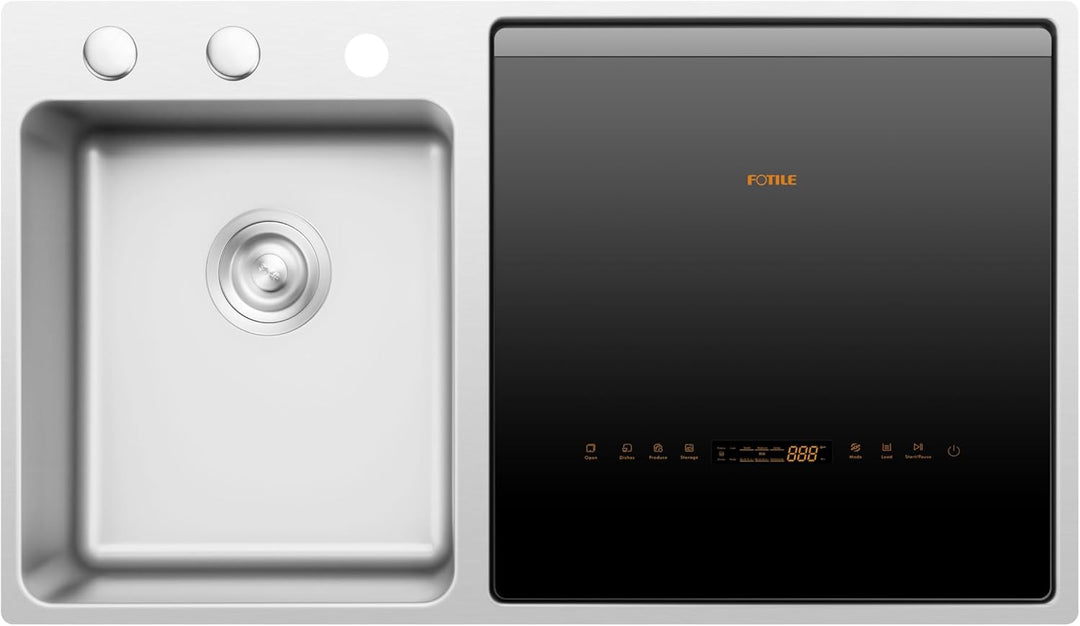 FOTILE 3-in-1 Dishwasher, Right Side Kitchen Sink Combo with 360-Degree Cleaning
