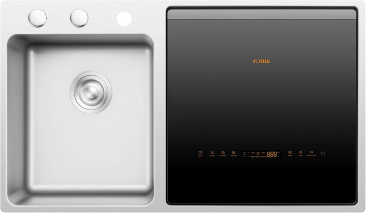 FOTILE 3-in-1 Dishwasher, Right Side Kitchen Sink Combo with 360-Degree Cleaning