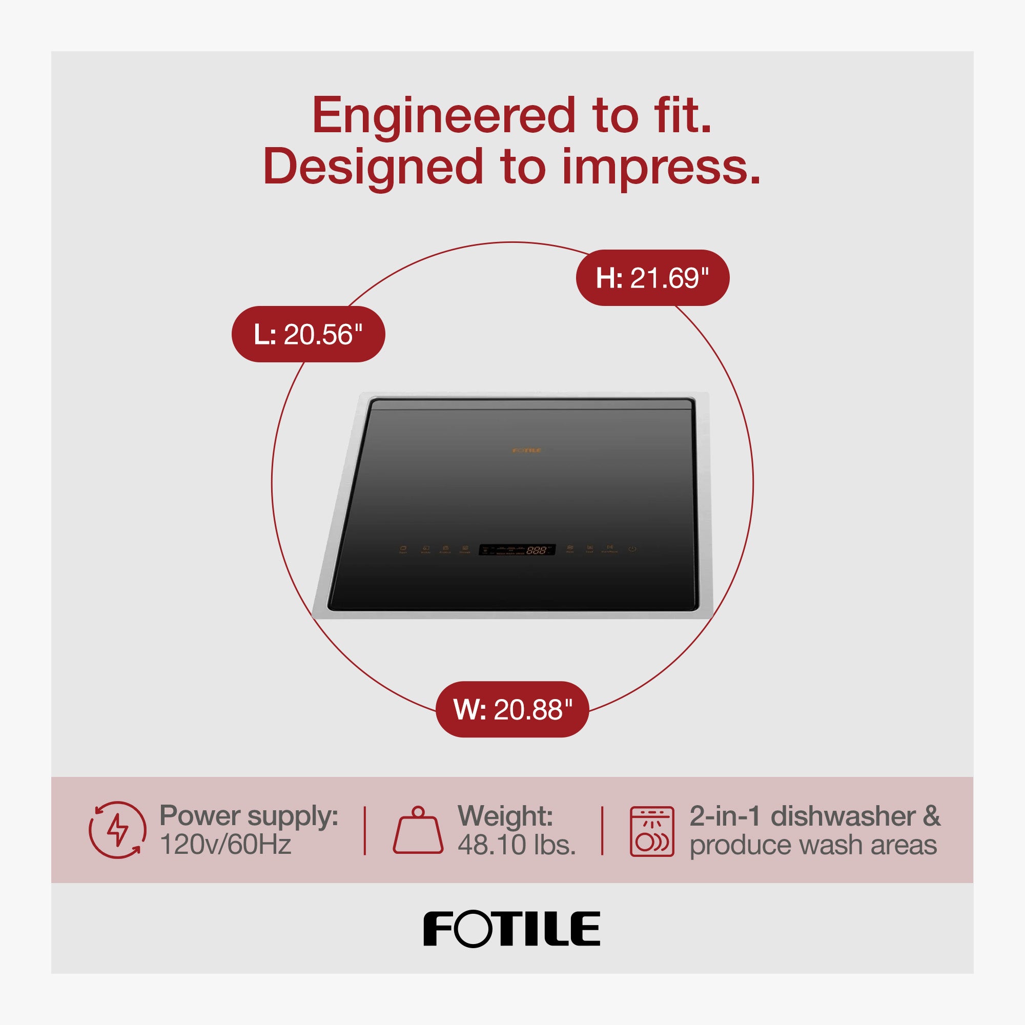 Fotile 2-in-1 Top Load Dishwasher Produce Cleaner with Compact Design & HydroJet - VMInnovations