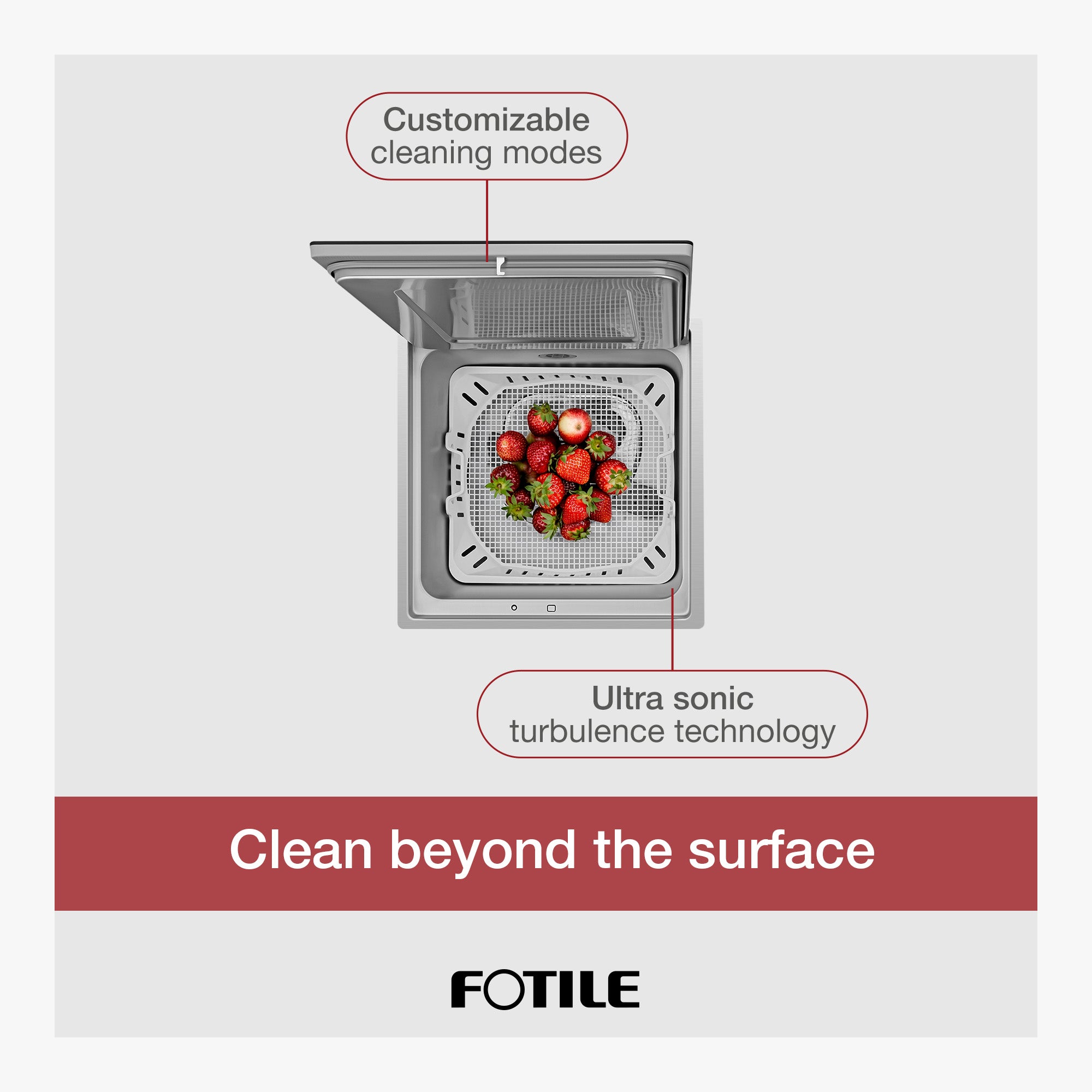 Fotile 2-in-1 Top Load Dishwasher Produce Cleaner with Compact Design & HydroJet - VMInnovations