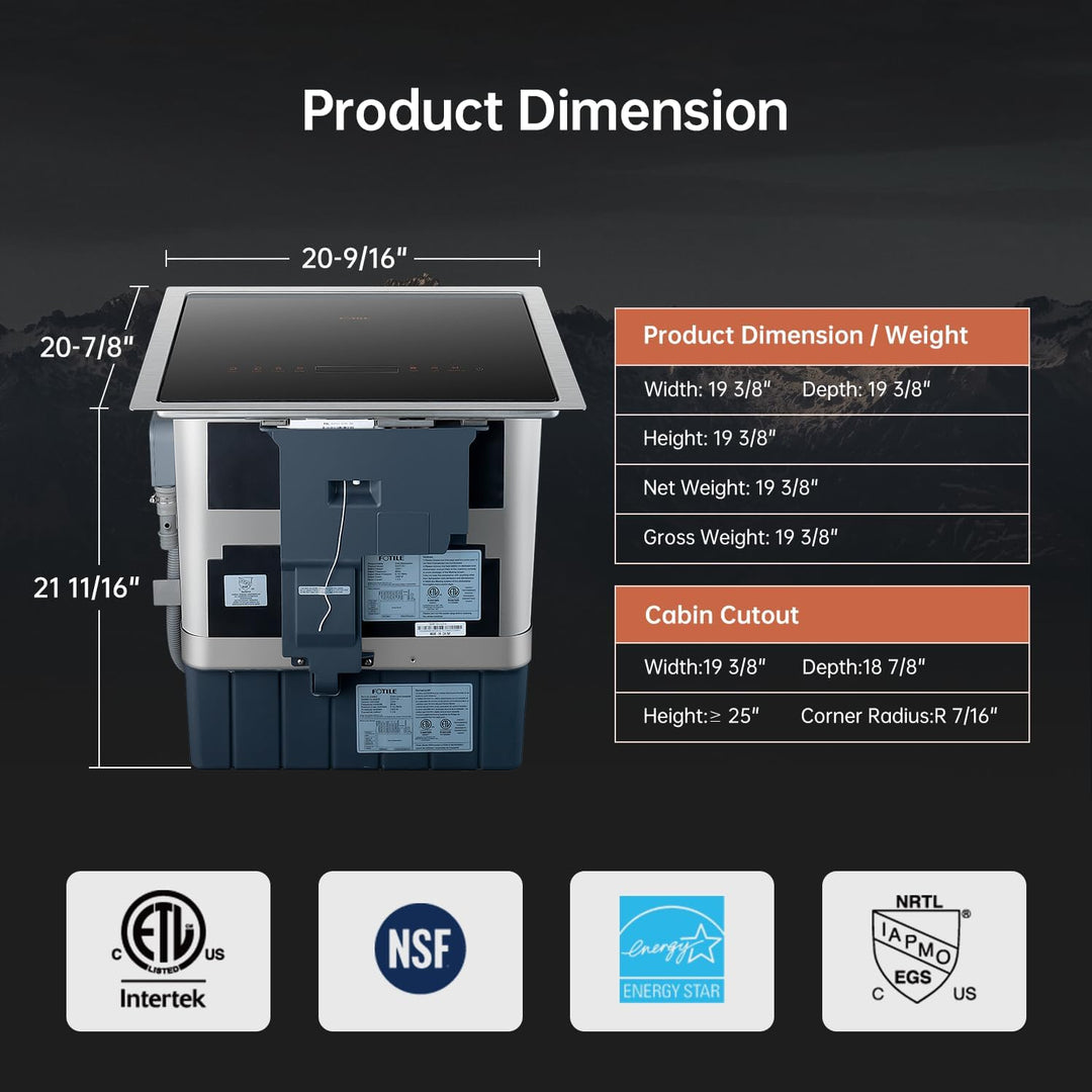 Fotile 2-in-1 Top Load Dishwasher Produce Cleaner with Compact Design & HydroJet