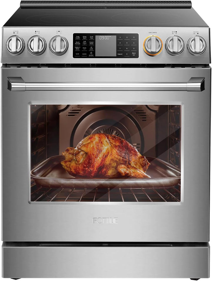 FOTILE Stainless Steel FreshBake 30" Oven, Electric Range 5 Burner Cooktop Stove - VMInnovations