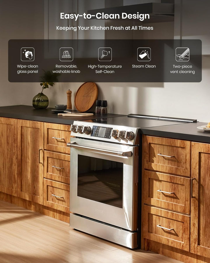 FOTILE Stainless Steel FreshBake 30" Oven, Electric Range 5 Burner Cooktop Stove - VMInnovations