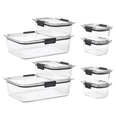 Rubbermaid 8 Pack Brilliance Leak-Proof Food Storage Containers, Airtight Lids - VMInnovations